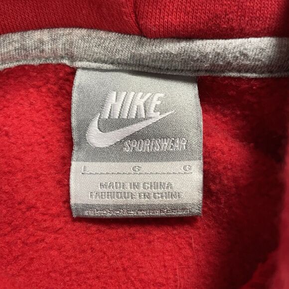 Men’s Large Red‎ Fleeced Nike Spellout Sportswear Hoodie - Picture 6 of 7